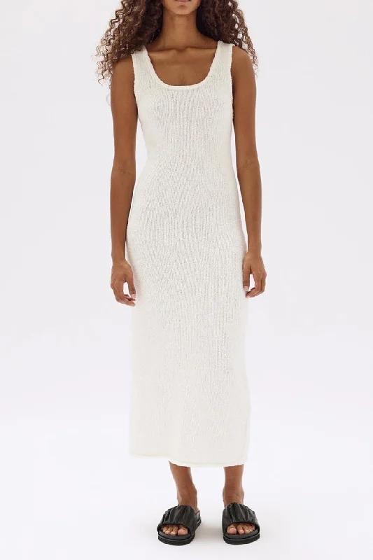 Final Clearance Assembly Lucinda Boucle Knit Maxi Dress Cream