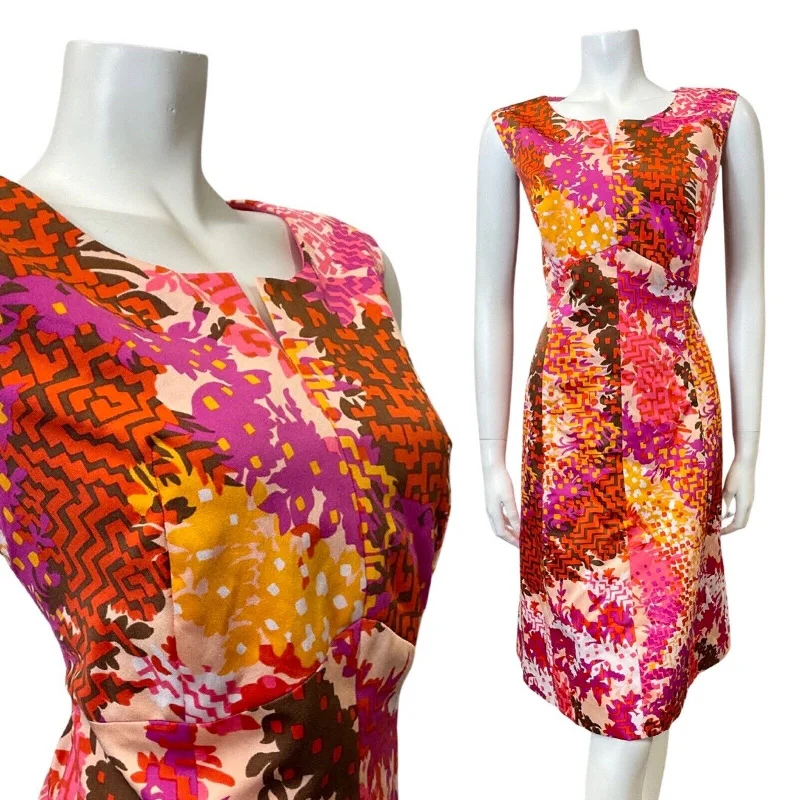 Special Discount VTG 60s 70s PINK PURPLE YELLOW PSYCHEDELIC FLORAL GEOMETRIC SLEEVELESS DRESS 14 Special Discount VTG 60s 70s PINK PURPLE YELLOW PSYCHEDELIC FLORAL GEOMETRIC SLEEVELESS DRESS 14