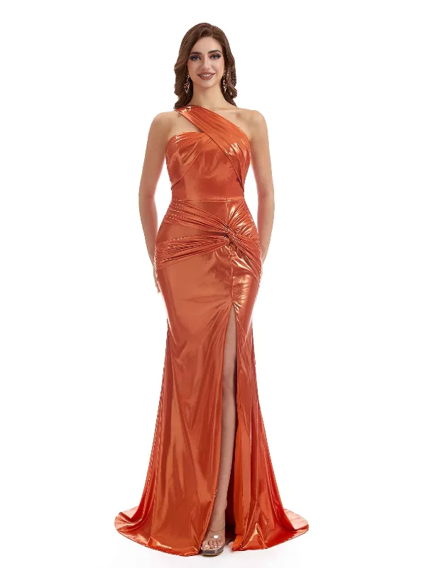 Online Specials Elegant Mermaid One Shoulder Sparkly Women Metallic Stretch Long Dresses Online Online Specials Elegant Mermaid One Shoulder Sparkly Women Metallic Stretch Long Dresses Online