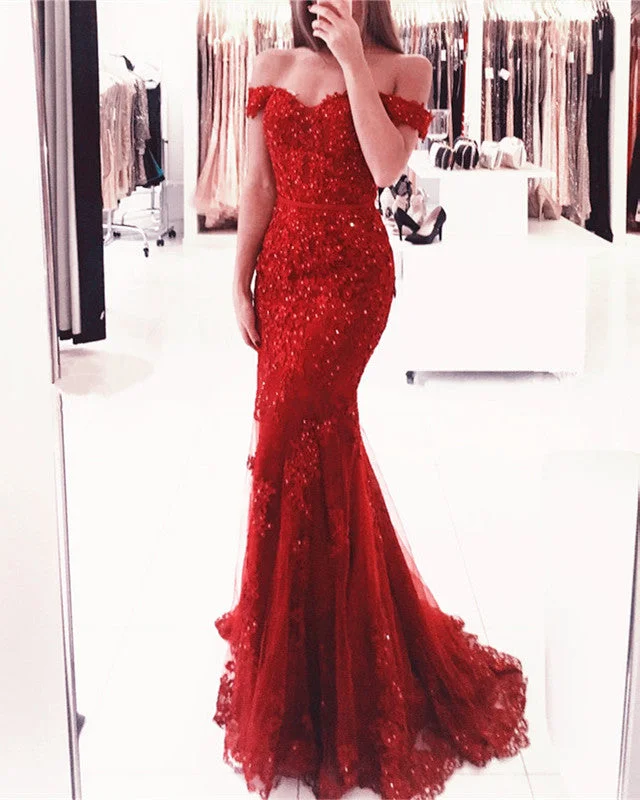 Factory Direct Sale Lace Mermaid Dresses Off The Shoulder