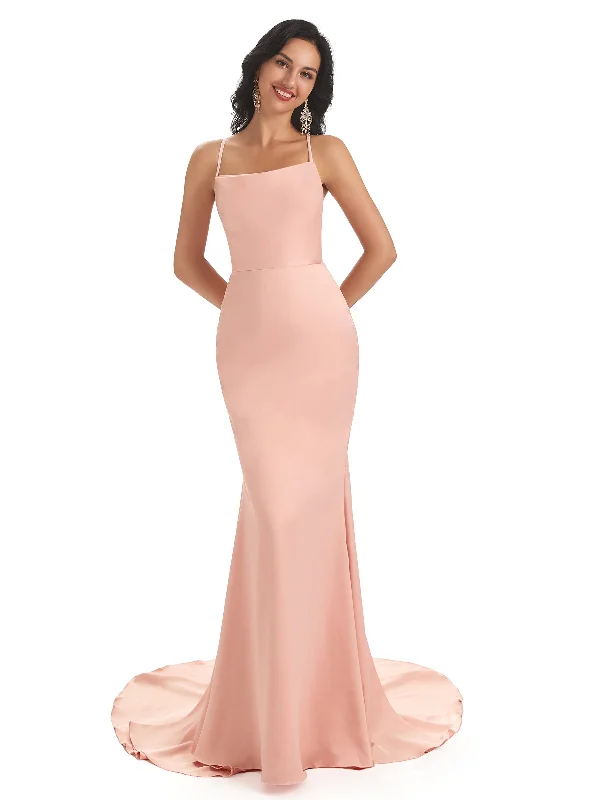 Crazy Deals Sexy Backless Spaghetti Straps Soft Satin Long Maxi Mermaid Bridesmaid Dresses Crazy Deals Sexy Backless Spaghetti Straps Soft Satin Long Maxi Mermaid Bridesmaid Dresses