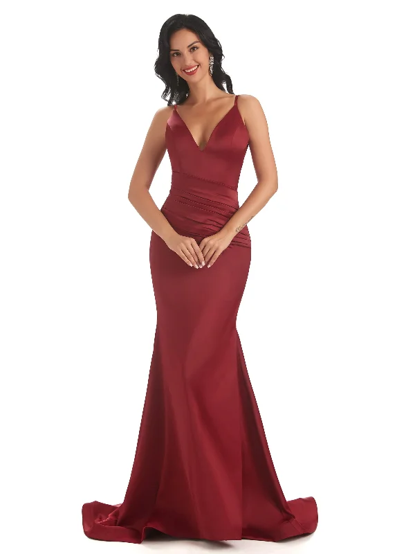 Price Rollback Sexy Spaghetti Straps Soft Satin V-neck Mermaid Long Bridesmaid Dresses Price Rollback Sexy Spaghetti Straps Soft Satin V-neck Mermaid Long Bridesmaid Dresses
