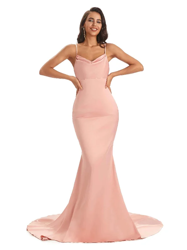 Savings Event Sexy Backles Soft Satin Spaghetti Straps Maxi Mermaid Bridesmaid Dresses Online Savings Event Sexy Backles Soft Satin Spaghetti Straps Maxi Mermaid Bridesmaid Dresses Online