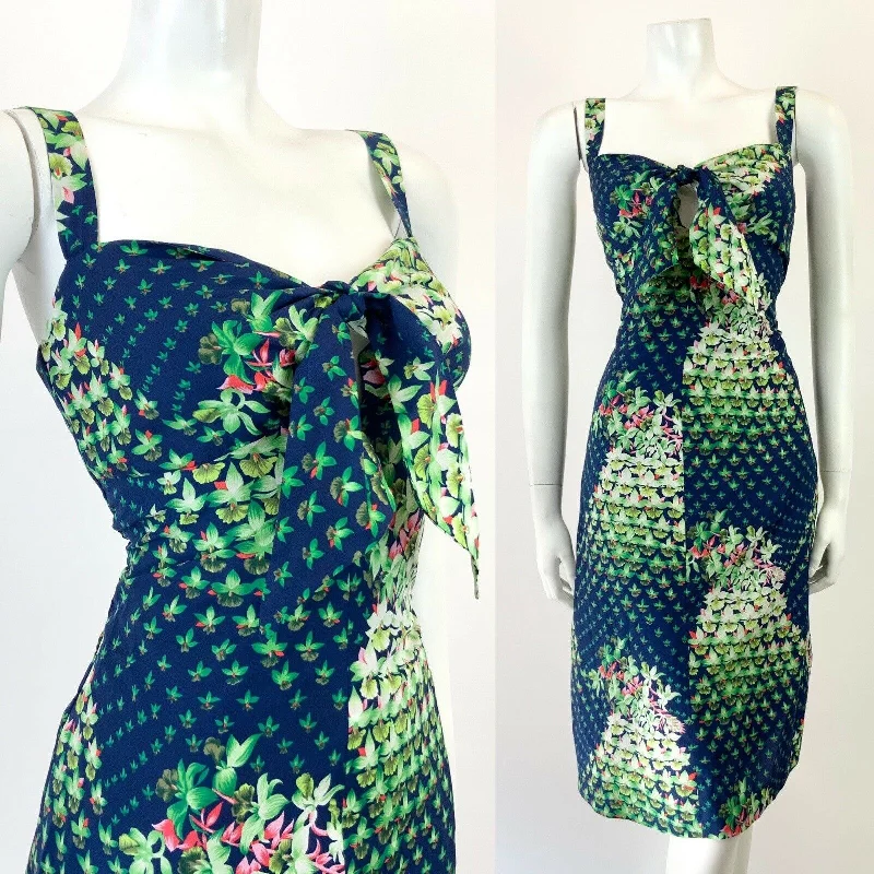 Clearance Items VINTAGE 60s 70s BLUE GREEN WHITE RED FLORAL OP ART STRAPPY SUN DRESS 8