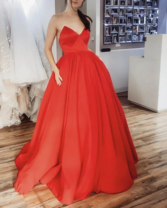 Weekend Special Strapless Prom Dresses Satin Corset Organza Floor Length