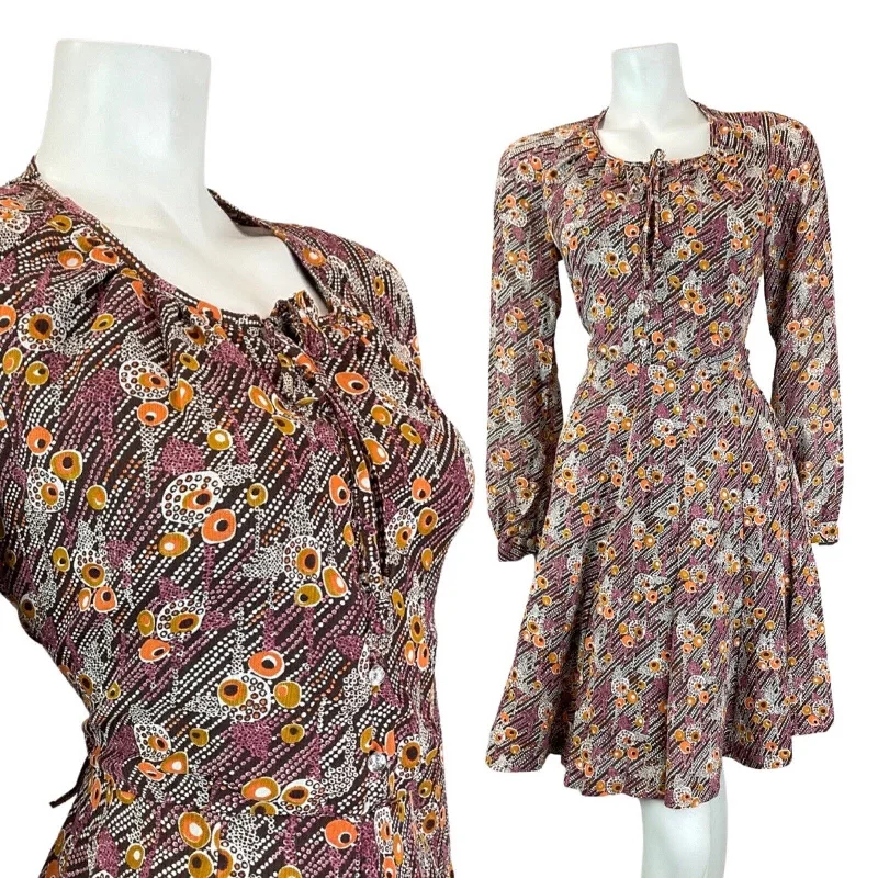 Today's Special VINTAGE 60s 70s BROWN PURPLE WHITE DOTTY PSYCHEDELIC MOD SWING DRESS 10 Today's Special VINTAGE 60s 70s BROWN PURPLE WHITE DOTTY PSYCHEDELIC MOD SWING DRESS 10