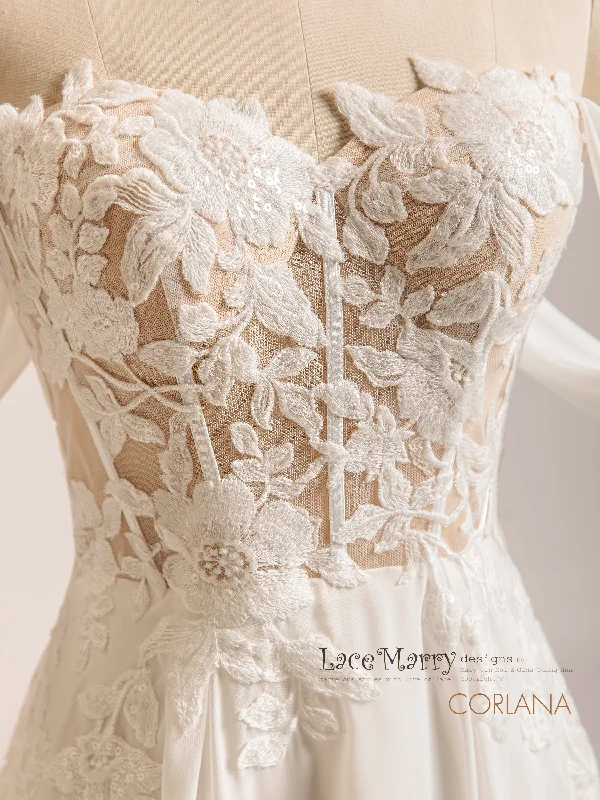 The Best Prices CORLANA / Sweetheart Wedding Dress with Chiffon Skirt