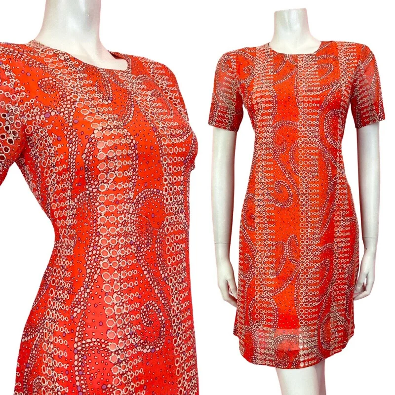 Deal of the Week VINTAGE 60s 70s ORANGE WHITE PURPLE CUT-OUT SWIRL DOTTY MOD SHORT DRESS 8 10 Deal of the Week VINTAGE 60s 70s ORANGE WHITE PURPLE CUT-OUT SWIRL DOTTY MOD SHORT DRESS 8 10