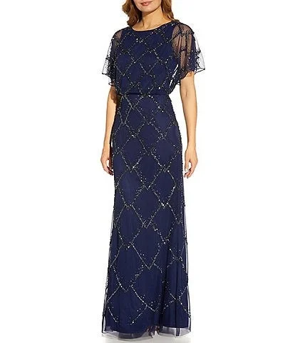 Doorbuster Deal Adrianna Papell Beaded Blouson Gown
