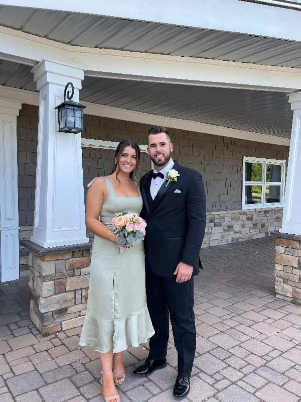 New Markdowns Show Me Your MuMu Claire Midi Dress,  Moss Green Luxe Satin