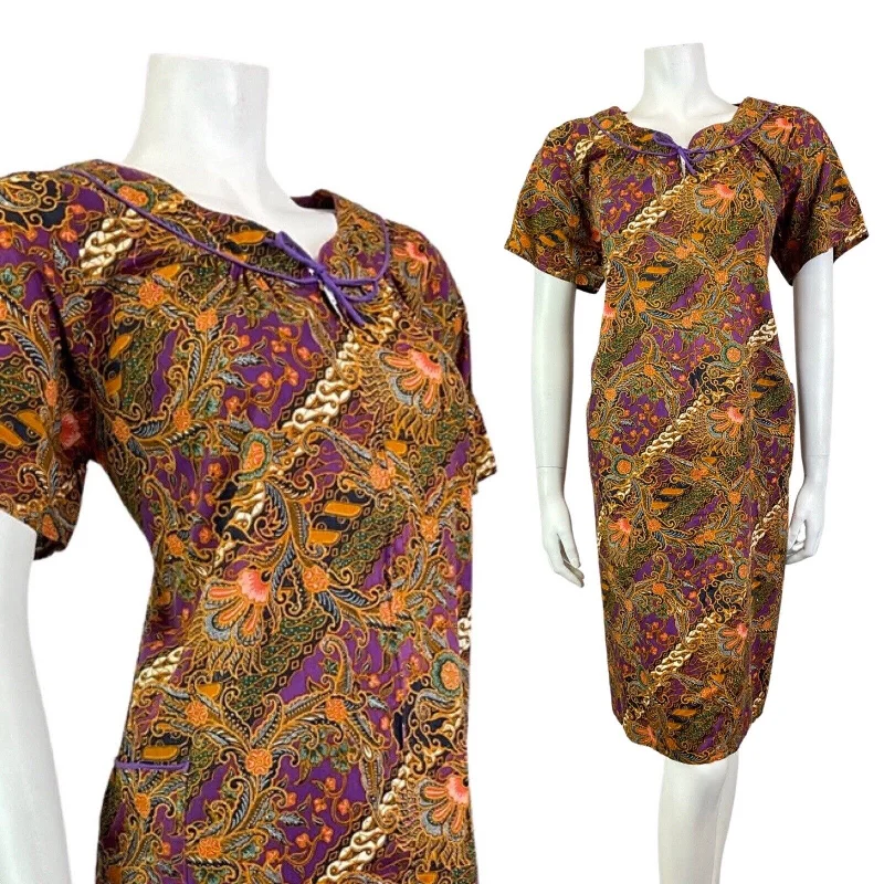 TIME-Limited Offer VINTAGE 60s 70s PURPLE GREEN GOLD PSYCHEDELIC FLORAL PAISLEY TENT DRESS 12 14 TIME-Limited Offer VINTAGE 60s 70s PURPLE GREEN GOLD PSYCHEDELIC FLORAL PAISLEY TENT DRESS 12 14