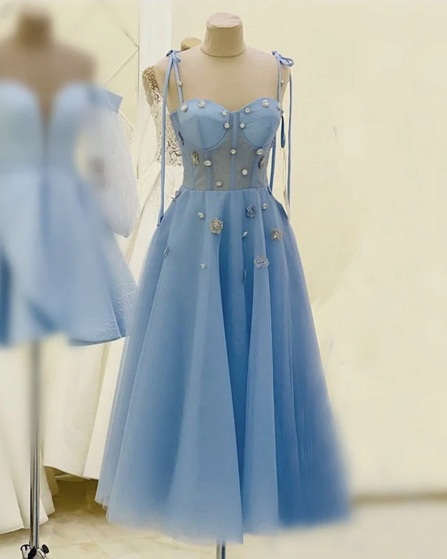 Doorbuster Deal Fairy Blue A-line Corset Midi Dress