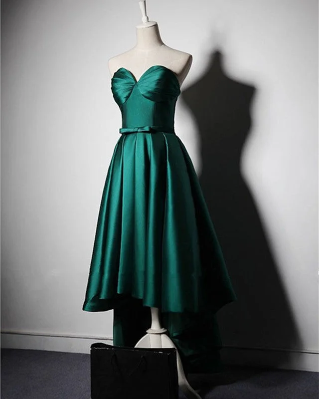 Online Only Asymmetric Bridesmaid Dresses Satin Sweetheart Corset