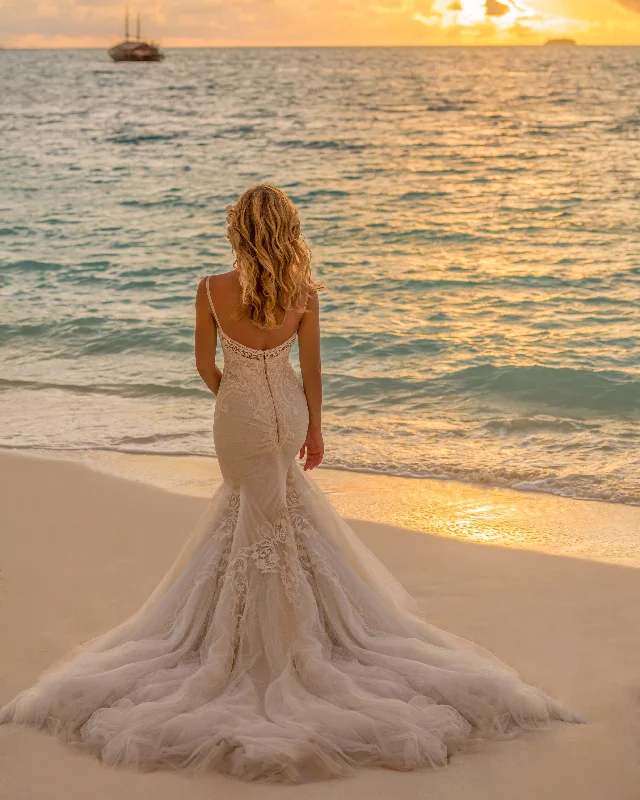 Today's Special Inbal Dror Lace and Tulle Low Back Anniversary Gown