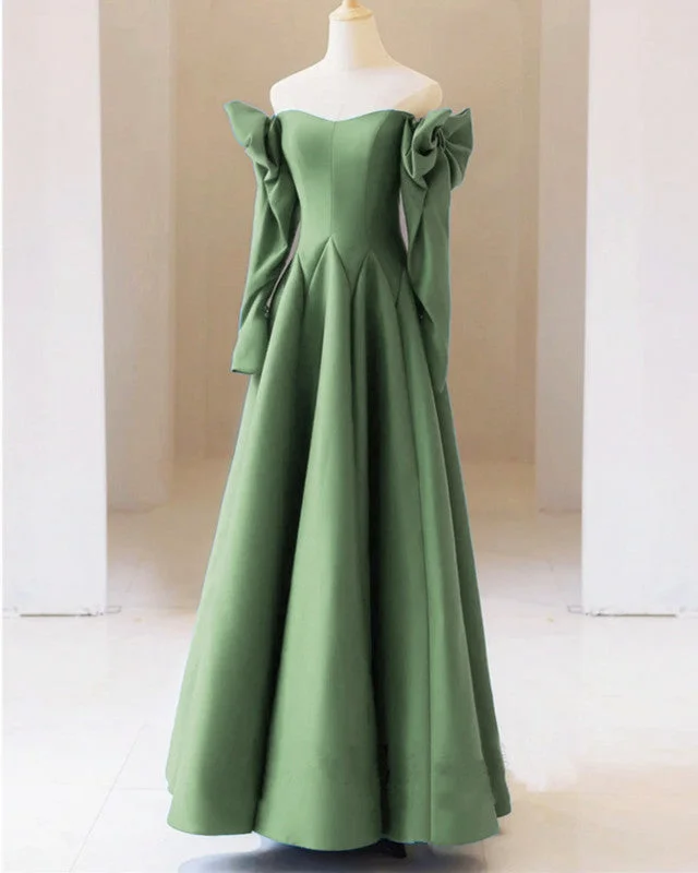 Fantastic Offers Sage Satin Bow Sleeves Corset Top Dress