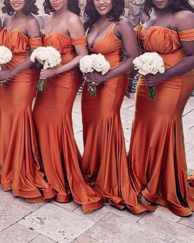 Hurry In Burnt Orange Bridesmaid Dresses Mermaid Remixed