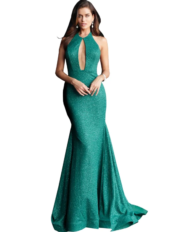 Fantastic Deals Jovani Hunter Backless Halter Neck Glitter Prom Gown Dress