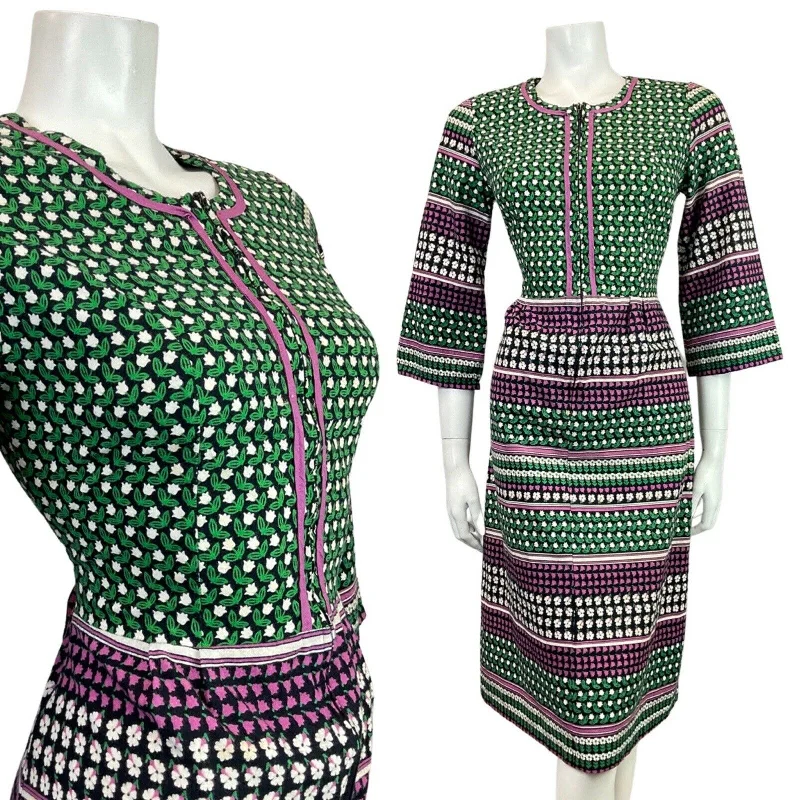 Year-End Sale VINTAGE 60s 70s BLACK GREEN PURPLE DAISY FLORAL BELL SLEEVE MOD DRESS 10 Year-End Sale VINTAGE 60s 70s BLACK GREEN PURPLE DAISY FLORAL BELL SLEEVE MOD DRESS 10