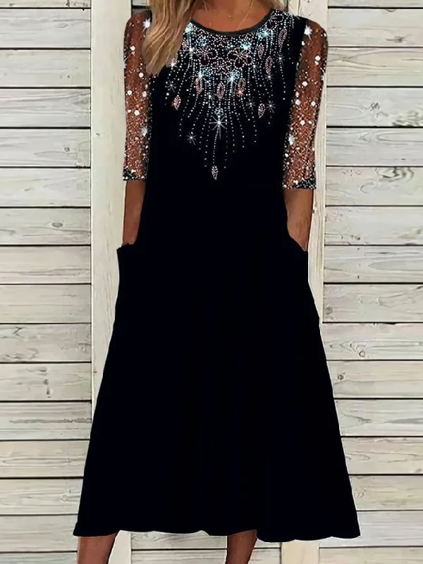 Today’s Deal Urban Hot Drilling Geometric Dress  QPQ72