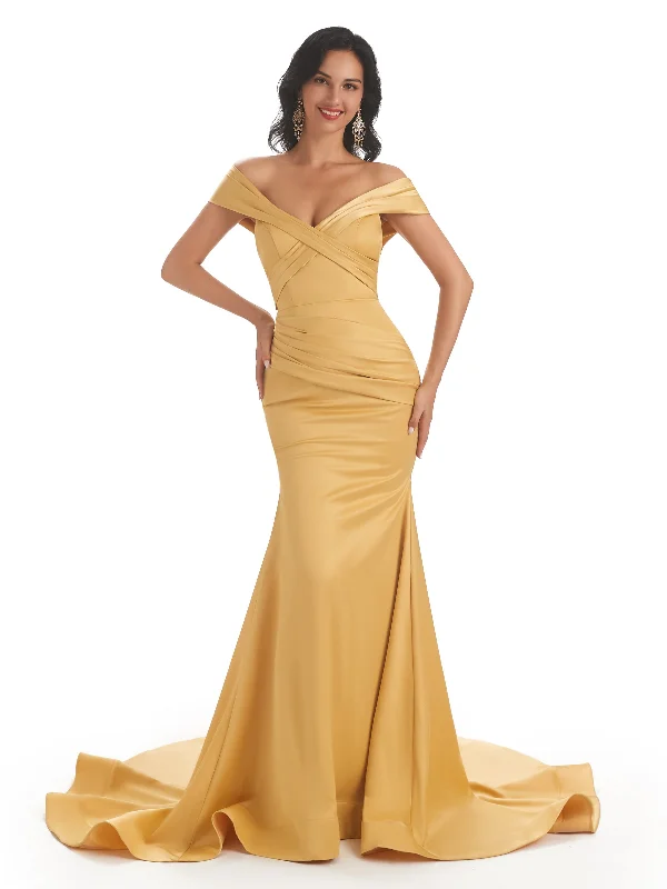 Clearance Items Elegant Cap Sleeves Soft Satin Mermaid Unique Long Bridesmaid Dresses Clearance Items Elegant Cap Sleeves Soft Satin Mermaid Unique Long Bridesmaid Dresses