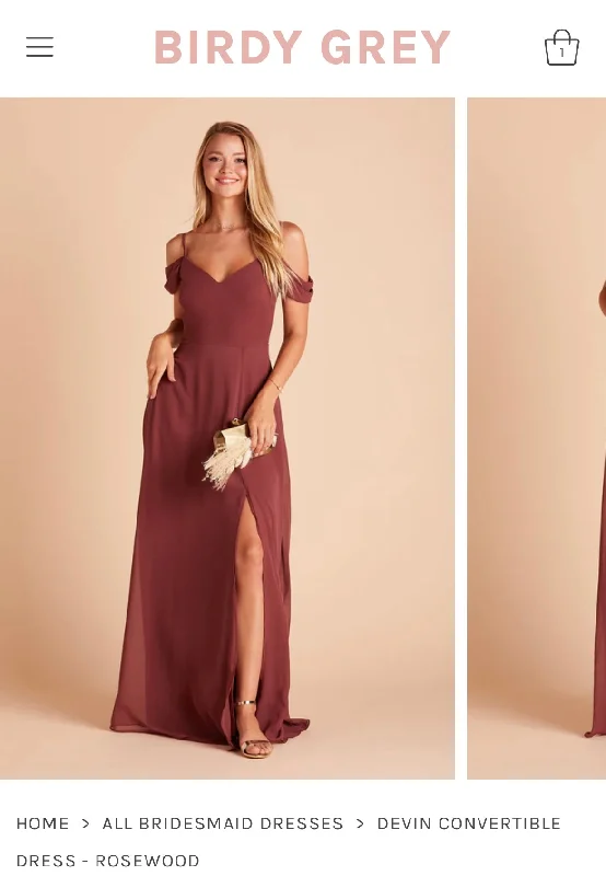Reduced Prices Other DEVIN CONVERTIBLE DRESS CHIFFON ROSEWOOD