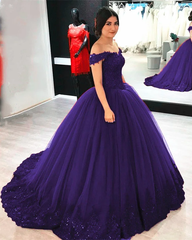 Savings Alert Elegant Quinceanera Dresses Lace Off Shoulder Ball Gown