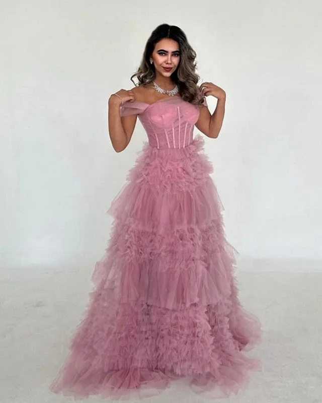 Limited Availability Pale Pink Ruffle Ball Gown