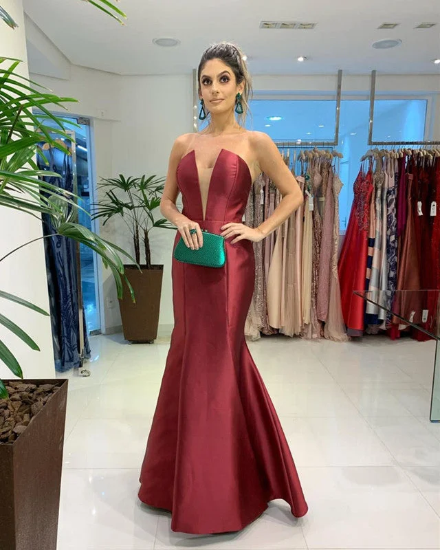 Discount Extravaganza Mermaid Strapless Satin Gown
