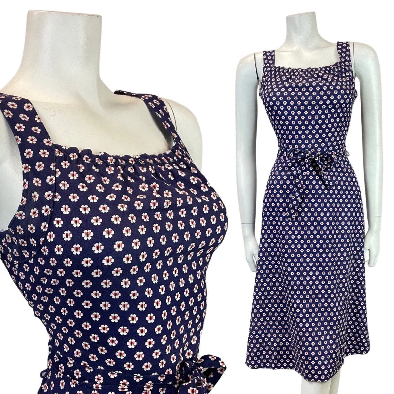 Unmissable Offer VINTAGE 60s 70s BLUE WHITE RED POLKA-DOT DAISY FLOWER STRAPPY SUN DRESS 8 Unmissable Offer VINTAGE 60s 70s BLUE WHITE RED POLKA-DOT DAISY FLOWER STRAPPY SUN DRESS 8