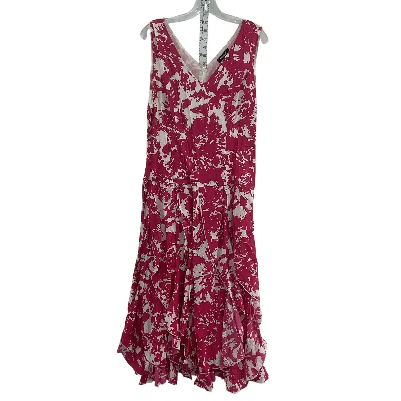 Deal Dash Metrostyle Pink White Abstract Women's Sleeveless A-Line Dress Size 10 Preowned Deal Dash Metrostyle Pink White Abstract Women's Sleeveless A-Line Dress Size 10 Preowned