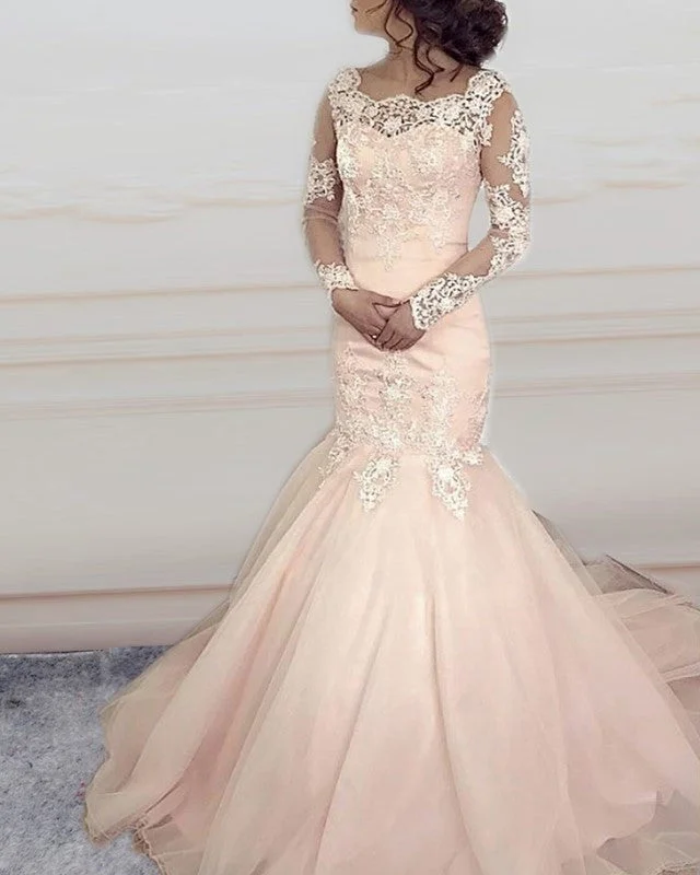 Super Savings Lace Long Sleeves Mermaid Formal Dresses