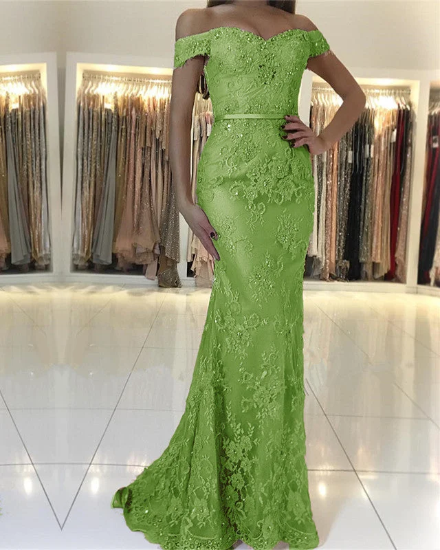Inventory Reduction Elegant Mermaid Lace Dresses Off Shoulder