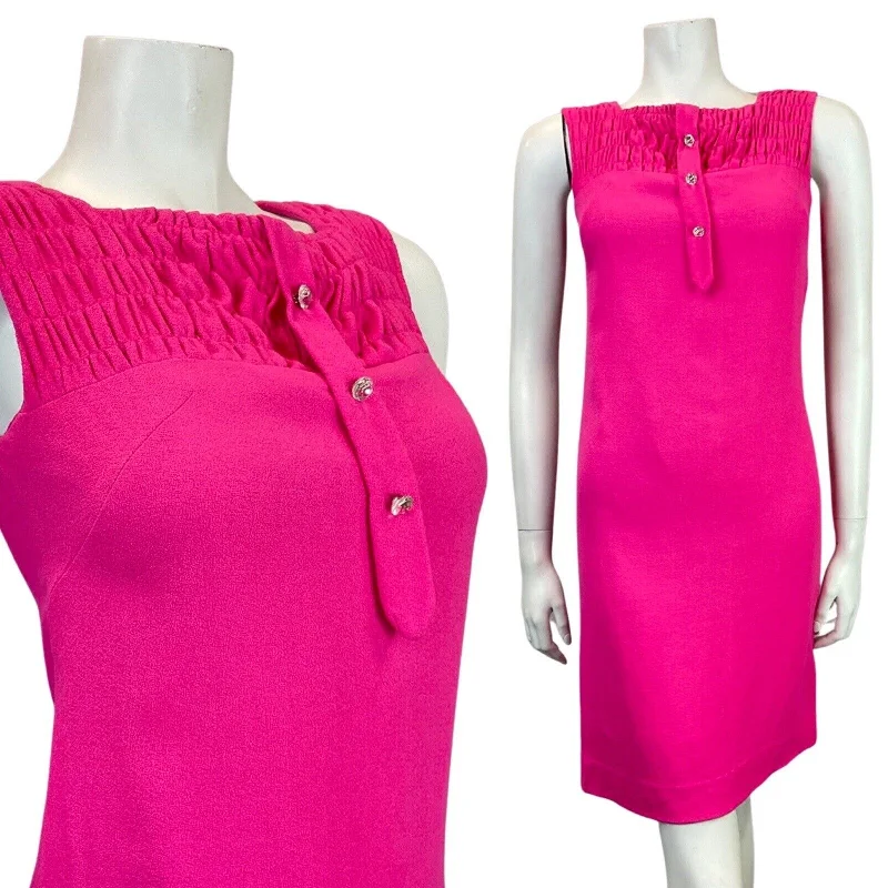 Special Price VINTAGE 60s 70s BARBIE PINK DIAMOND SHIRRED SLEEVELESS TUNIC MOD DRESS 4 6 Special Price VINTAGE 60s 70s BARBIE PINK DIAMOND SHIRRED SLEEVELESS TUNIC MOD DRESS 4 6