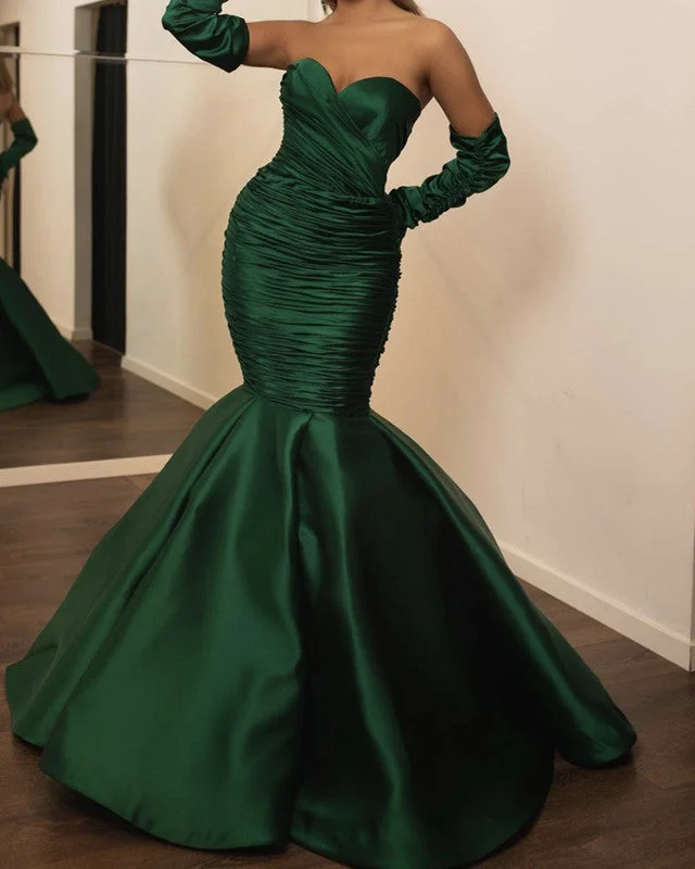 One-DAY Sale Mermaid Sweetheart Prom Dresses Ruched Formal Gown
