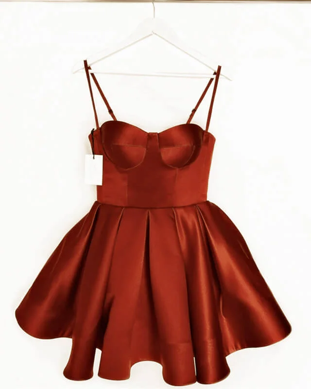 Deal Dash Burnt Orange Satin Mini Corset Dress