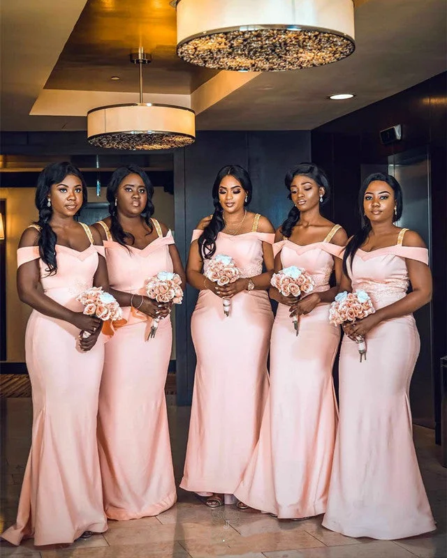 Special Savings Cold Shoulder Bridesmaid Dresses Mermaid Appliques
