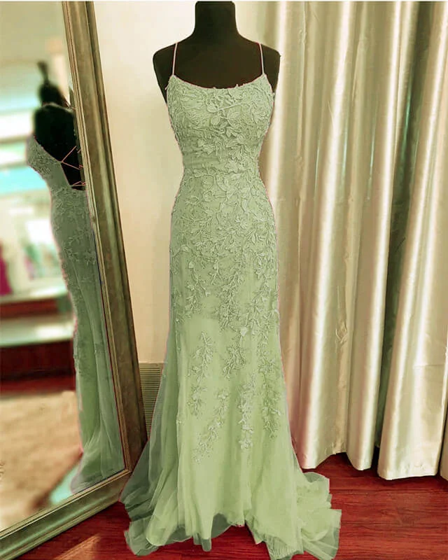 Crazy Deals Elegant Mermaid Lace Prom Dresses Open Back