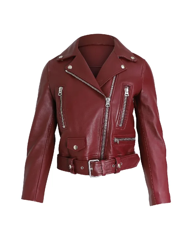 Price Fest Acne Studios Biker Jacket in Red Leather