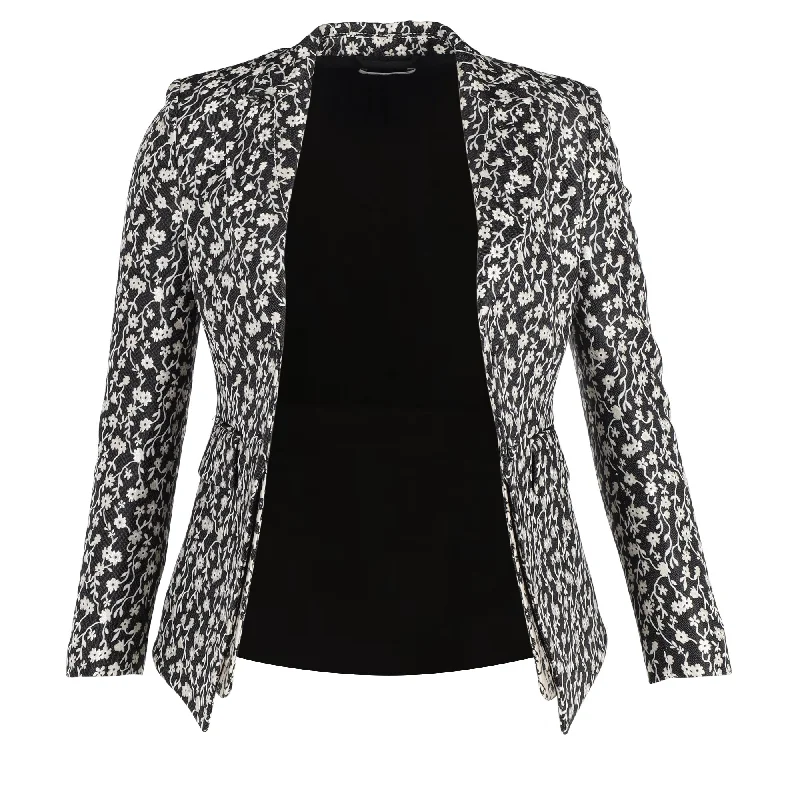 Overstock Altuzarra Parthia Floral Jacquard Jacket in Black Acetate