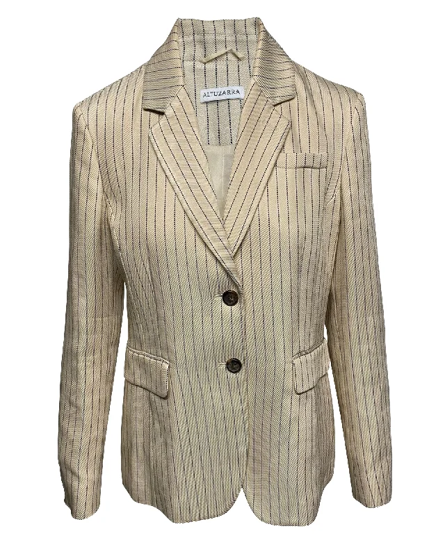 Steals and Deals Altuzarra Striped Jacket in Cream Viscose