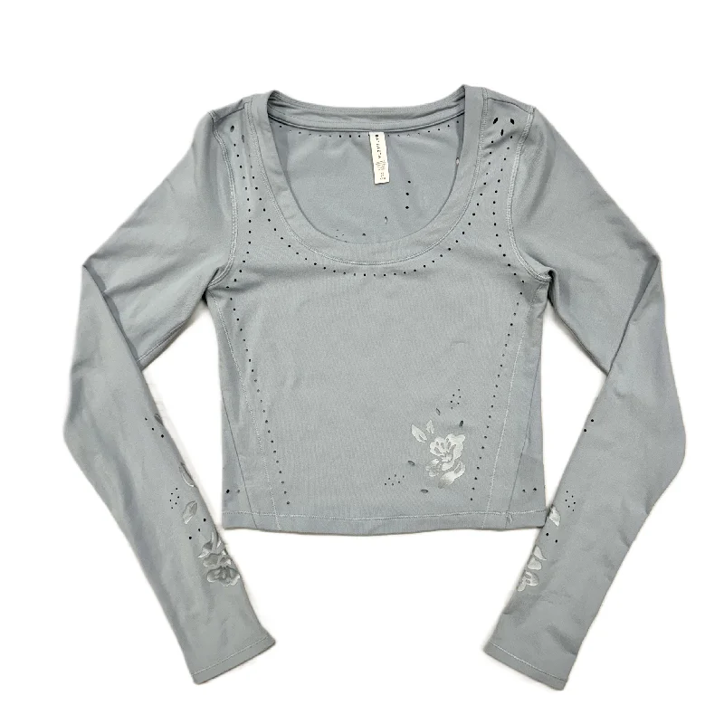 Lowest Prices Athletic Top Long Sleeve Collar By Athleta In Blue & Silver, Size: Xs