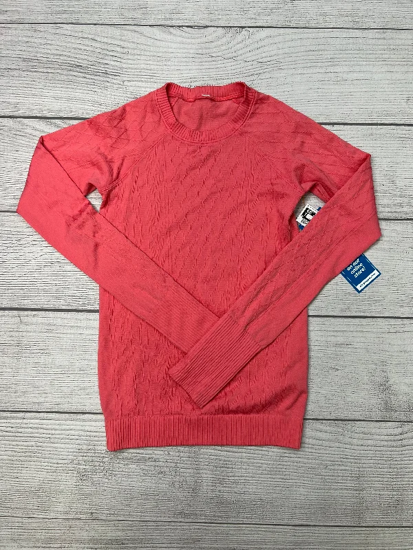Price Drop Athletic Top Long Sleeve Collar By Lululemon In Pink, Size: Xs