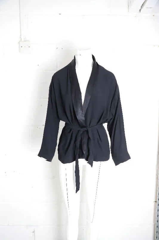 Deal Alert Ba&Sh Suga Belted Wrap Jacket in Black Viscose