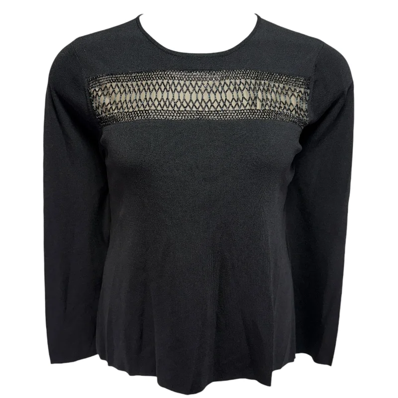 New Markdowns Beaded Illusion Sweater By Colette Mordo In Black, Size: XL