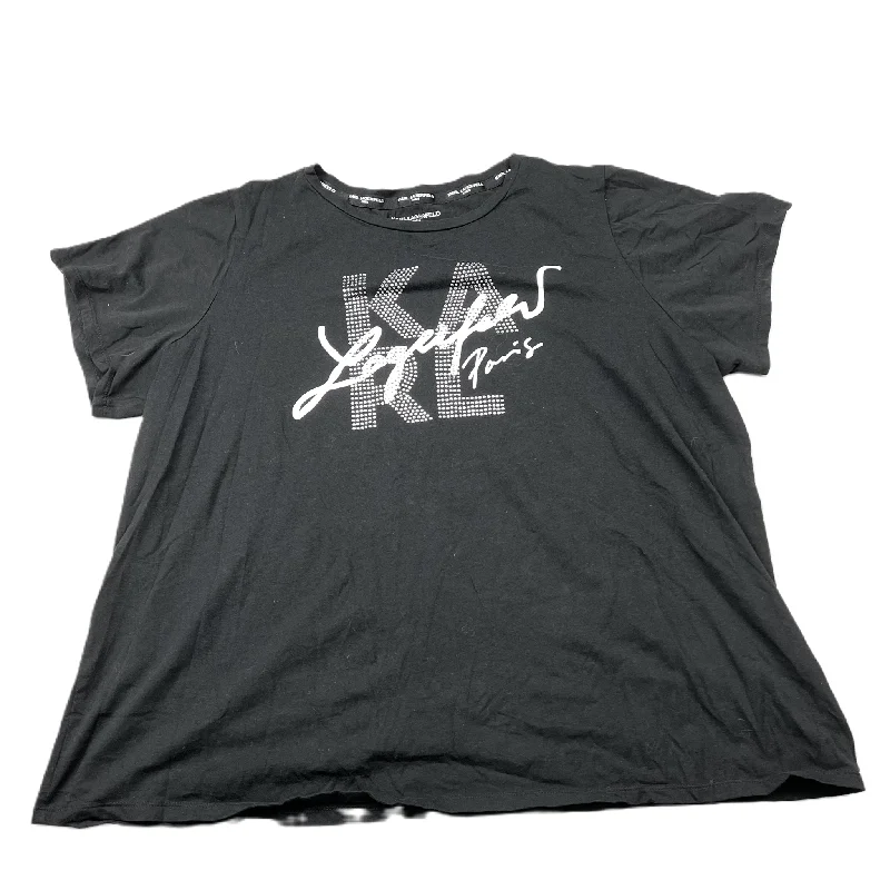 Special Discount Black & White Top Short Sleeve Designer By Karl Lagerfeld, Size: 1x