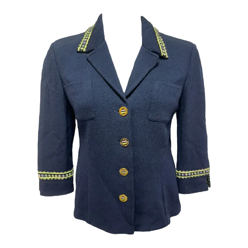 Big Discounts Blazer Luxury Designer By St John Collection In Navy, Size: L