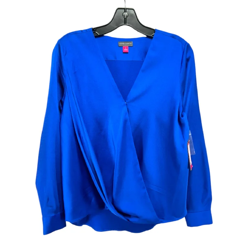 Daily Deals Blouse Long Sleeve By Vince Camuto In Blue, Size: S