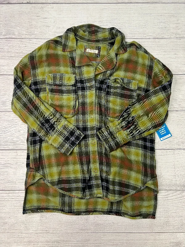 Early Access Blouse Long Sleeve By We The Free In Green Plaid, Size: M