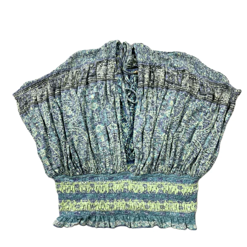 Epic Deals Blue & Green Top Short Sleeve By Free People, Size: S