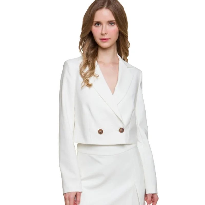 Bonus Savings Button Crop Blazer